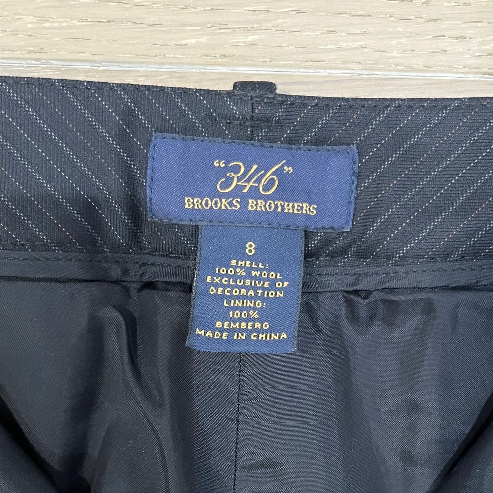 Brooks Brothers Classic Navy Pinstripe Wool Suit Pants